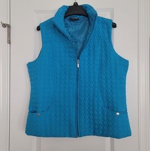 Jane Ashley Vest Quilted Blue Womens XL Pre-owned